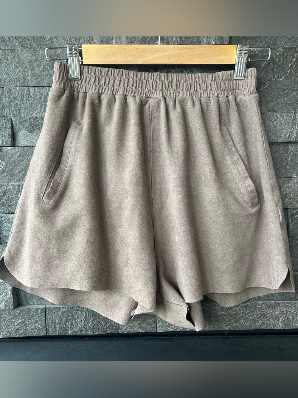 LUSH Taupe Faux Suede Shorts